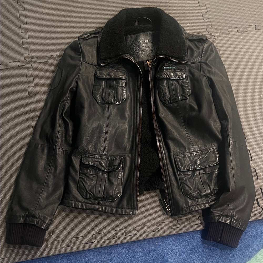 Ladies super dry Black Leather Jacket.